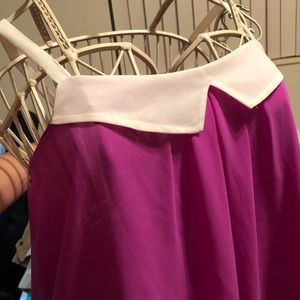 Adjustable purple top, sheer, long (mid-thigh)